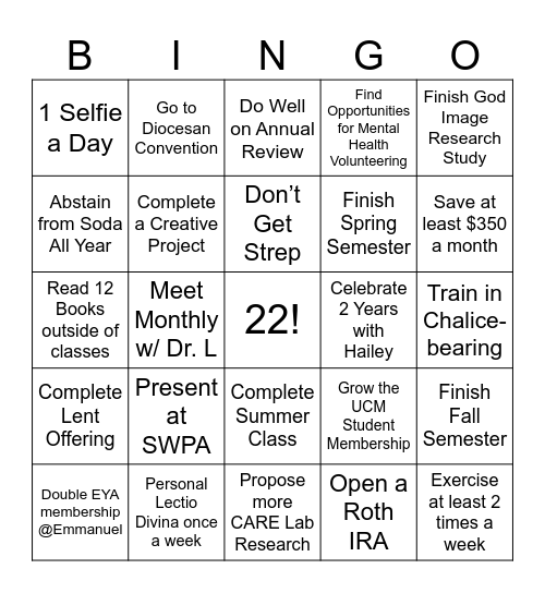 2025 Bingo Card