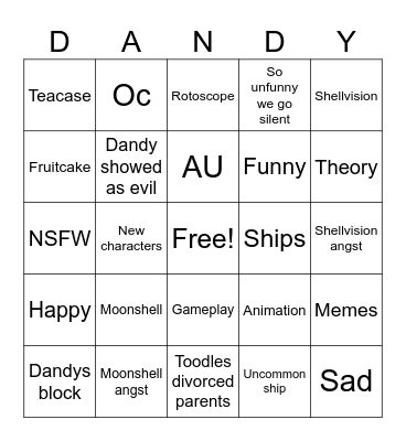 Dandys world tiktok Bingo Card