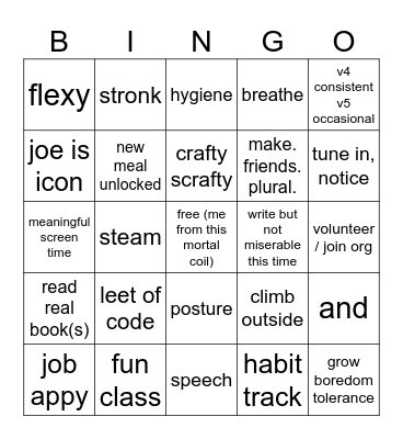 it just has to be more than before | echo 2025 Bingo Card