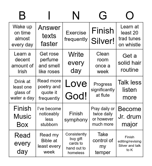 2025 Bingo Card