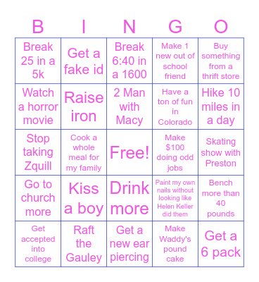 2025 Bingo Card