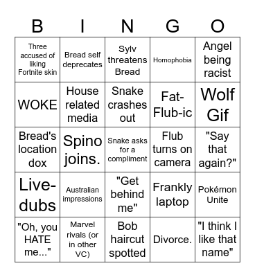 Dub bingo Card