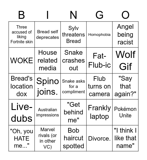 Dub bingo Card