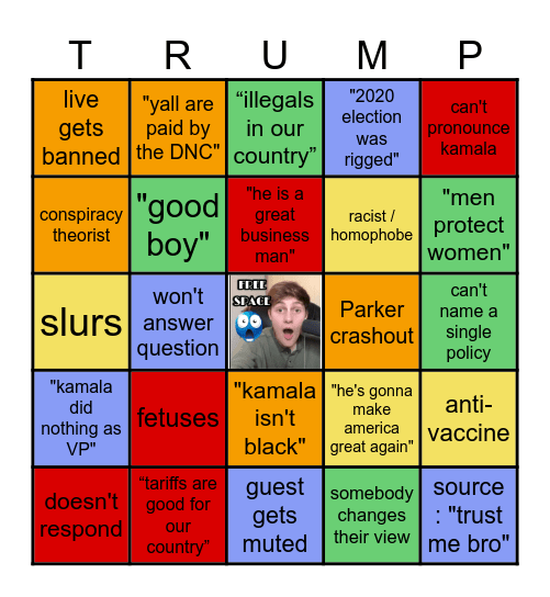 Parker Live Bingo Card