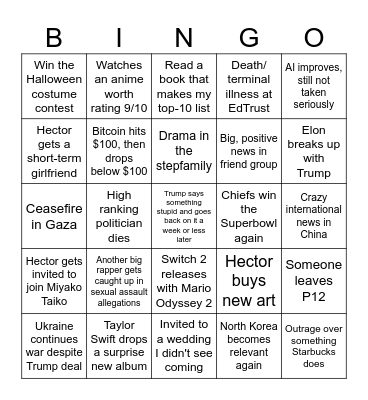 2025 Bingo Card