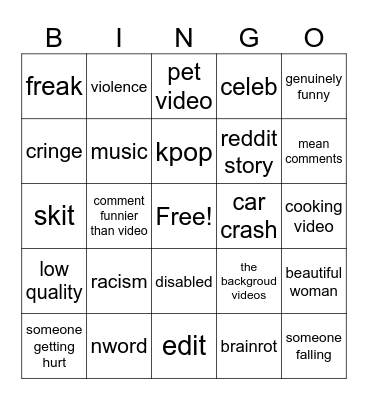 reels bingo Card
