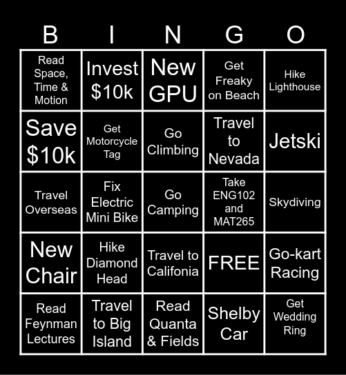 2025 Bingo Card