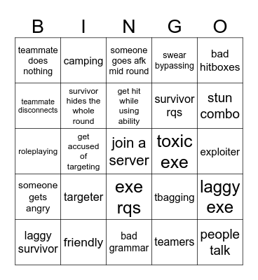 td bingo Card
