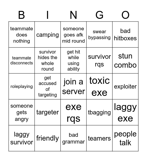 td bingo Card