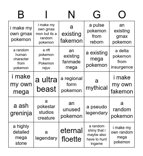 Zenns 2025 drawing bingo Card