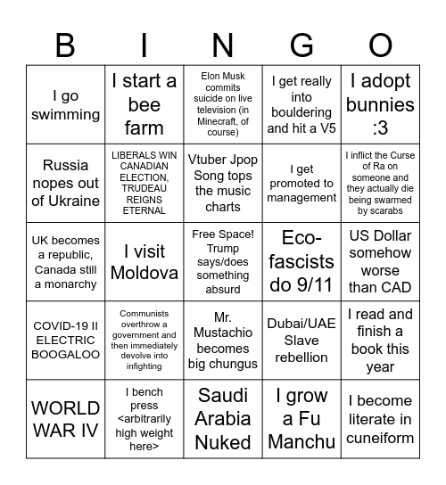 2025 Moneyshots Bingo Card