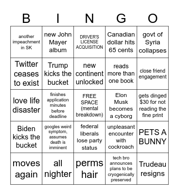 ELAINE'S 2025 Bingo Card