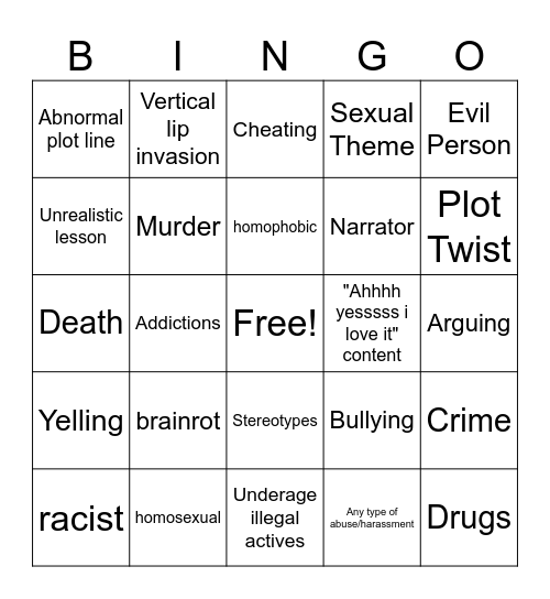 TT Bingo V2 Bingo Card