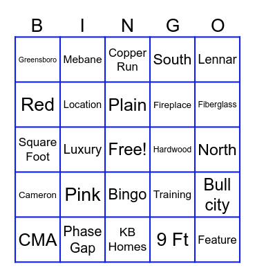CMA Bingo Card