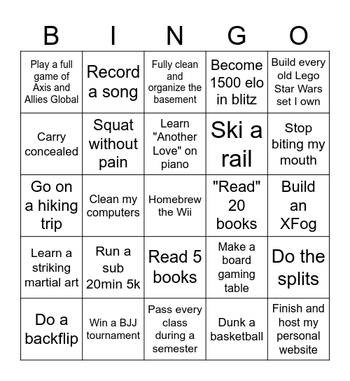 2025 Bingo Card Bingo Card