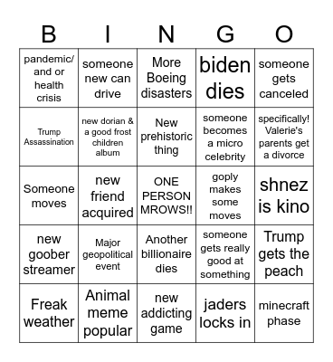2025 bingo Card