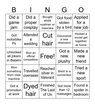 Trinity’s 2025 Bingo Card