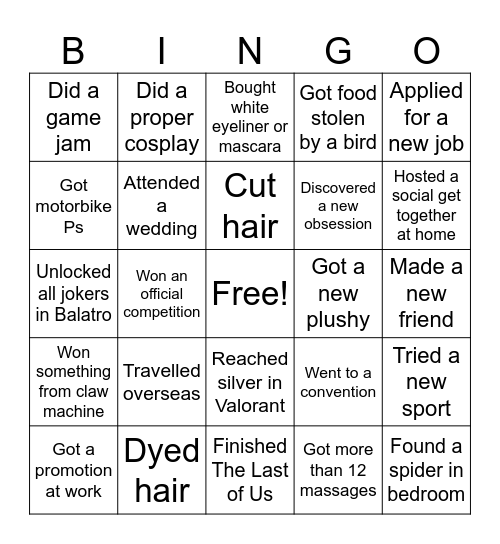 Trinity’s 2025 Bingo Card