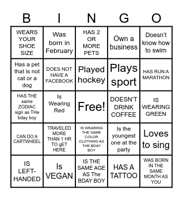 Raj’s 50th Birthday, 2025 Bingo Card
