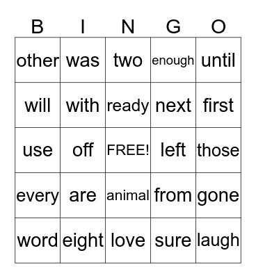 Second Grade- Level 8  Bingo Card