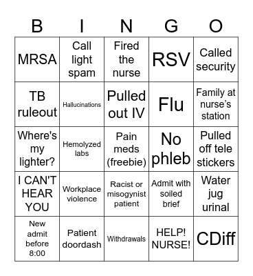 Med Tele Bingo Card