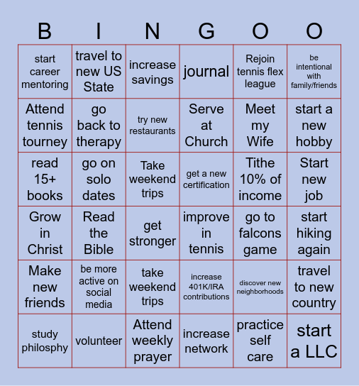 Marius Patterson 2025 Bingo Card Bingo Card