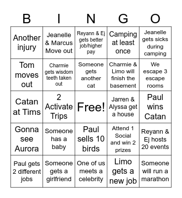 2025 Bingo Card