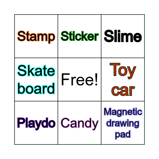 Treasure Hunt Bingo Card