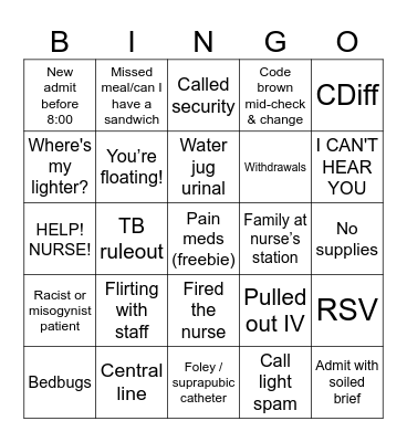 Med Tele Bingo Card