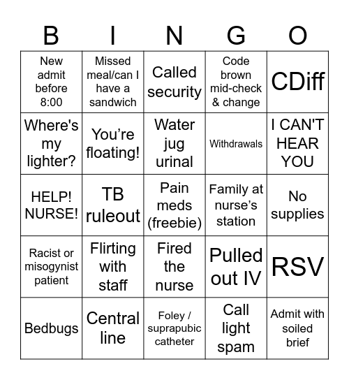 Med Tele Bingo Card