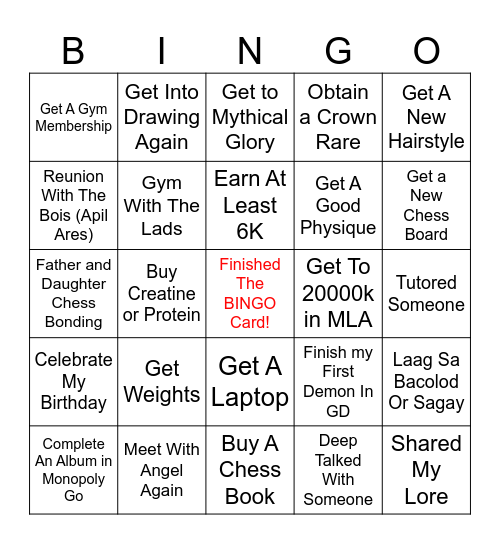 2025 Bingo Card Bingo Card