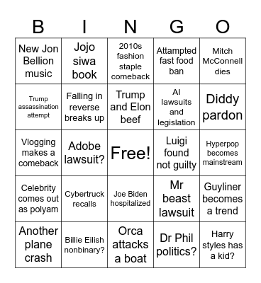 2024 BINGO Card