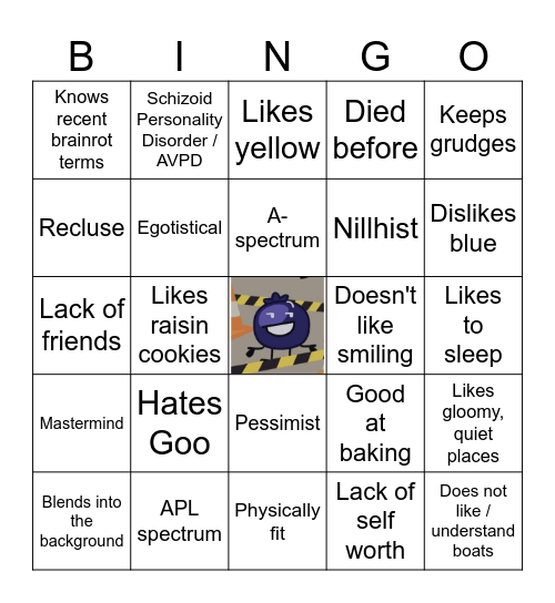 Blueberry kinnie bingo Card