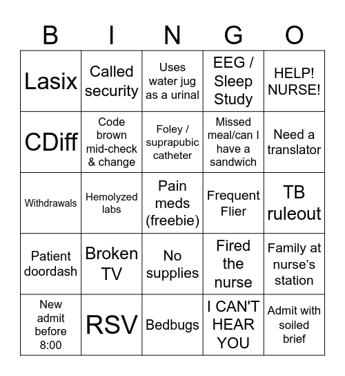 Med Tele Bingo Card