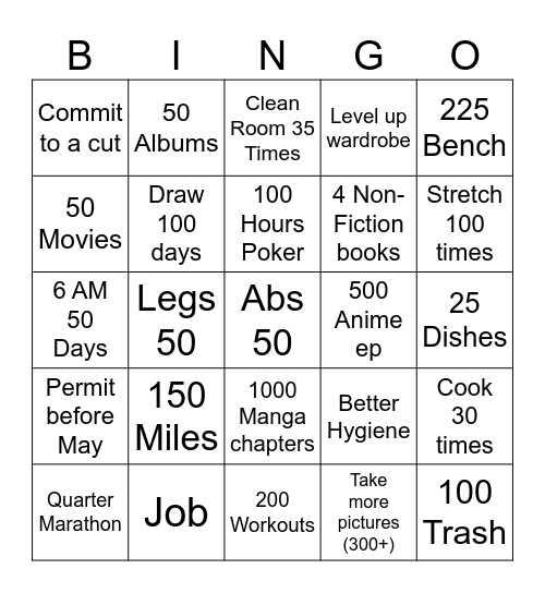 2025 Bingo Card