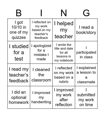 Term 2 BINGO Card