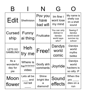 January dandys world bingo card Bingo Card