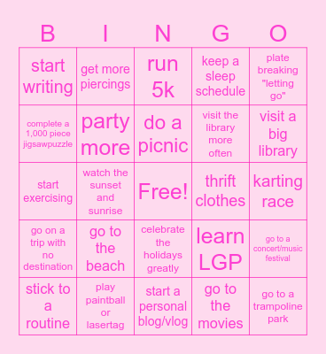 2025 BUCKETLIST Bingo Card