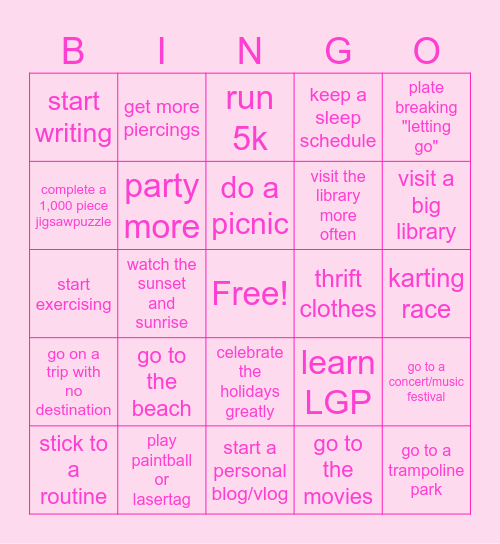 2025 BUCKETLIST Bingo Card