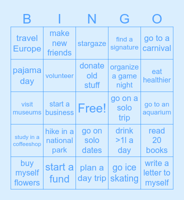 2025 BUCKETLIST Bingo Card