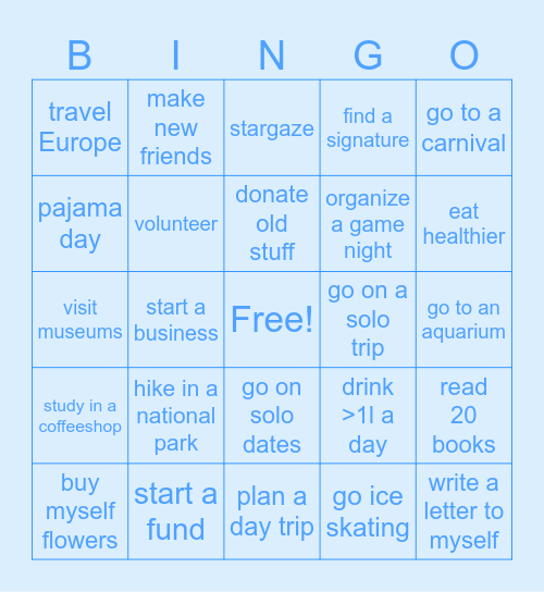 2025 BUCKETLIST Bingo Card