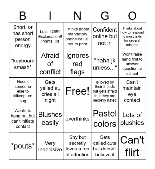 Sub Bingo Card