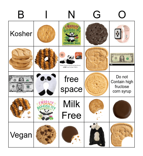 Cookies 2025 Bingo Card