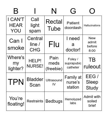 Med Tele Bingo Card