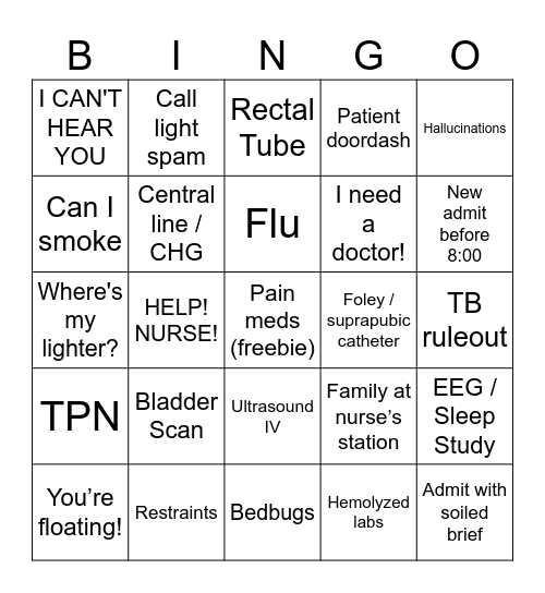 Med Tele Bingo Card