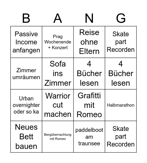 2025 Bingo Card