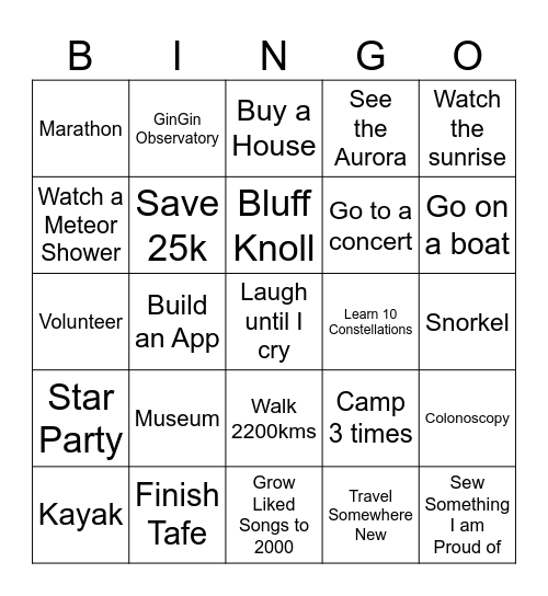 2025 Bingo Card