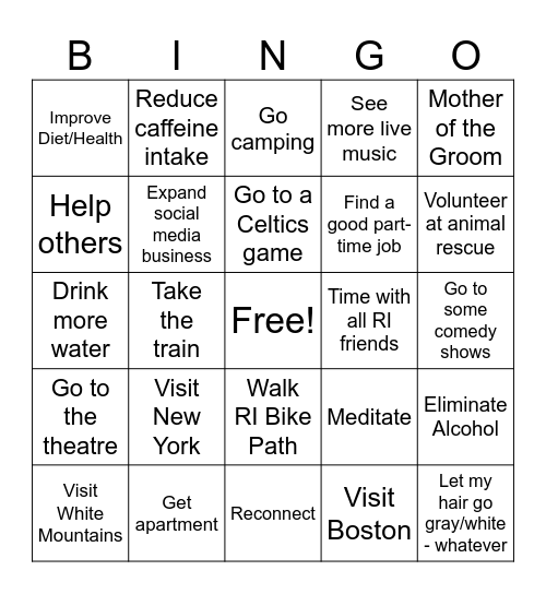 2025 Bingo Card Bingo Card