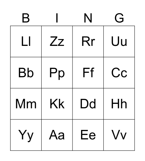 Red and Orange Bingo Card