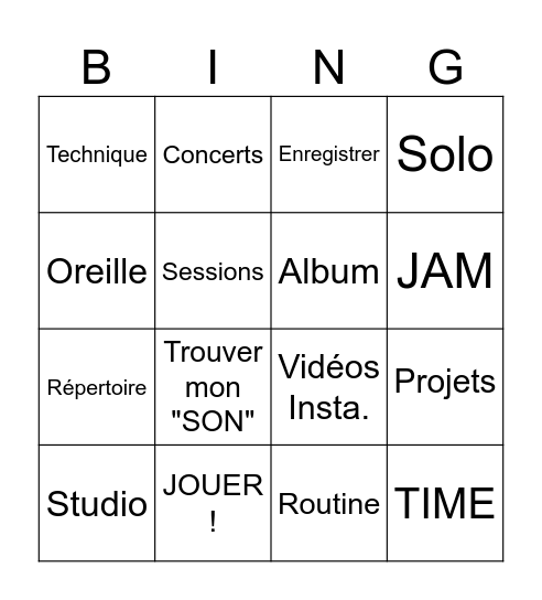 2025 - DRUMS Bingo Card